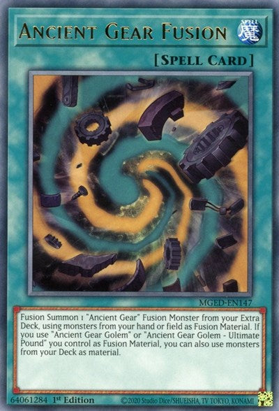 Ancient Gear Fusion (MGED-EN147) [Maximum Gold: El Dorado]