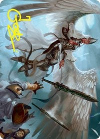 Angelic Quartermaster Art Card (Gold-Stamped Signature) (5) [Art Series: Innistrad: Crimson Vow]