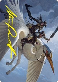 Gryffwing Cavalry Art Card (Gold-Stamped Signature) (11) [Art Series: Innistrad: Crimson Vow]
