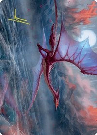 Manaform Hellkite Art Card (Gold-Stamped Signature) (46) [Art Series: Innistrad: Crimson Vow]