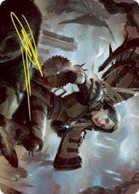 Sawblade Slinger Art Card (Gold-Stamped Signature) (54) [Art Series: Innistrad: Crimson Vow]