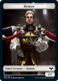 Human (001) // Treasure Double-Sided Token (1 // 18) [Innistrad: Crimson Vow]