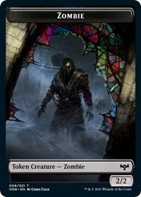 Zombie (008) // Human Soldier Double-Sided Token (8 // 15) [Innistrad: Crimson Vow]