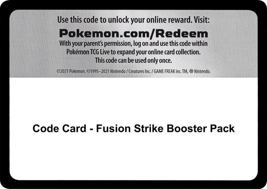 Code Card - Fusion Strike Booster Pack [SWSH08: Fusion Strike]