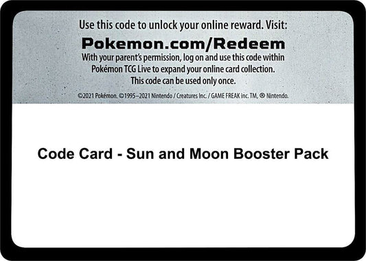 Code Card - Sun and Moon Booster Pack [SM Base Set]