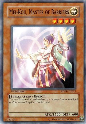 Mei-kou, Master of Barriers (FOTB-EN025) - Force of the Breaker Unlimited
