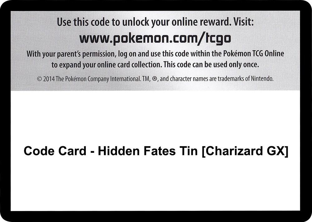 Code Card - Hidden Fates Tin [Charizard GX] [Hidden Fates]