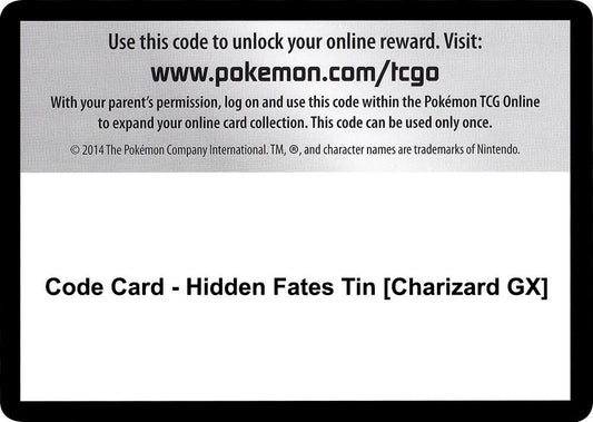 Code Card - Hidden Fates Tin [Charizard GX] [Hidden Fates]