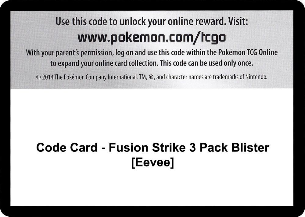 Code Card - Fusion Strike 3 Pack Blister [Eevee] [SWSH08: Fusion Strike]