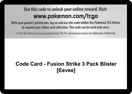 Code Card - Fusion Strike 3 Pack Blister [Eevee] [SWSH08: Fusion Strike]