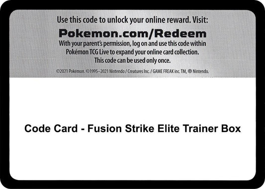 Code Card - Fusion Strike Elite Trainer Box [SWSH08: Fusion Strike]