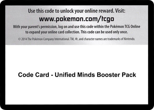 Code Card - Unified Minds Booster Pack [SM - Unified Minds]