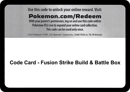 Code Card - Fusion Strike Build & Battle Box [SWSH08: Fusion Strike]