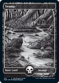 Swamp (Moonlit Land) (Foil Etched) (410) [WPN & Gateway Promos]