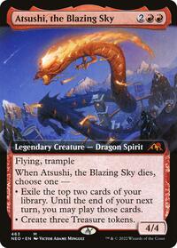 Atsushi, the Blazing Sky (Extended Art) (463) [Kamigawa: Neon Dynasty]
