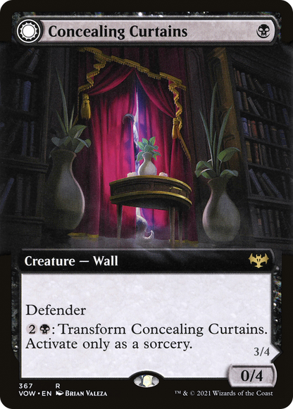 Concealing Curtains (Extended Art) (VOW-367) - Innistrad: Crimson Vow: (Extended Art, Double Faced Transform)