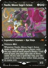 Nashi, Moon Sage's Scion (Showcase) (Foil Etched) (421) [Kamigawa: Neon Dynasty]