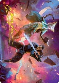 Explosive Entry Art Card (Gold-Stamped Signature) (13) [Art Series: Kamigawa: Neon Dynasty]