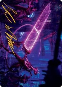 Enormous Energy Blade Art Card (Gold-Stamped Signature) (16) [Art Series: Kamigawa: Neon Dynasty]