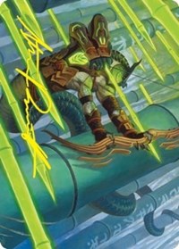 Bamboo Grove Archer Art Card (Gold-Stamped Signature) (20) [Art Series: Kamigawa: Neon Dynasty]