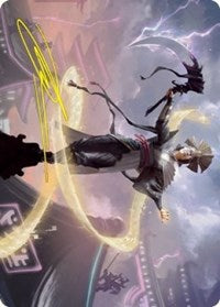 Naomi, Pillar of Order Art Card (Gold-Stamped Signature) (35) [Art Series: Kamigawa: Neon Dynasty]