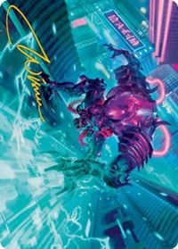 Surgehacker Mech Art Card (Gold-Stamped Signature) (45) [Art Series: Kamigawa: Neon Dynasty]