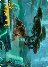 Forest (292) Art Card (Gold-Stamped Signature) (44) [Art Series: Kamigawa: Neon Dynasty]