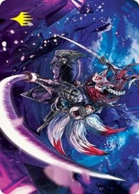 Blade-Blizzard Kitsune Art Card (Gold-Stamped Signature) (47) [Art Series: Kamigawa: Neon Dynasty]