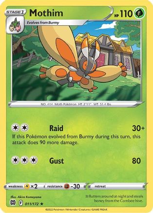Mothim 011/172  SWSH09 Brilliant Stars - Rare
