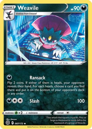 Weavile 087/172  SWSH09 Brilliant Stars - Uncommon