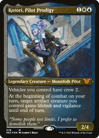 Kotori, Pilot Prodigy (Display Commander) - Thick Stock (78) [Commander: Kamigawa: Neon Dynasty]
