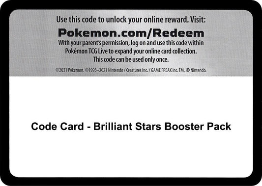 Code Card - Brilliant Stars Booster Pack [SWSH09: Brilliant Stars]