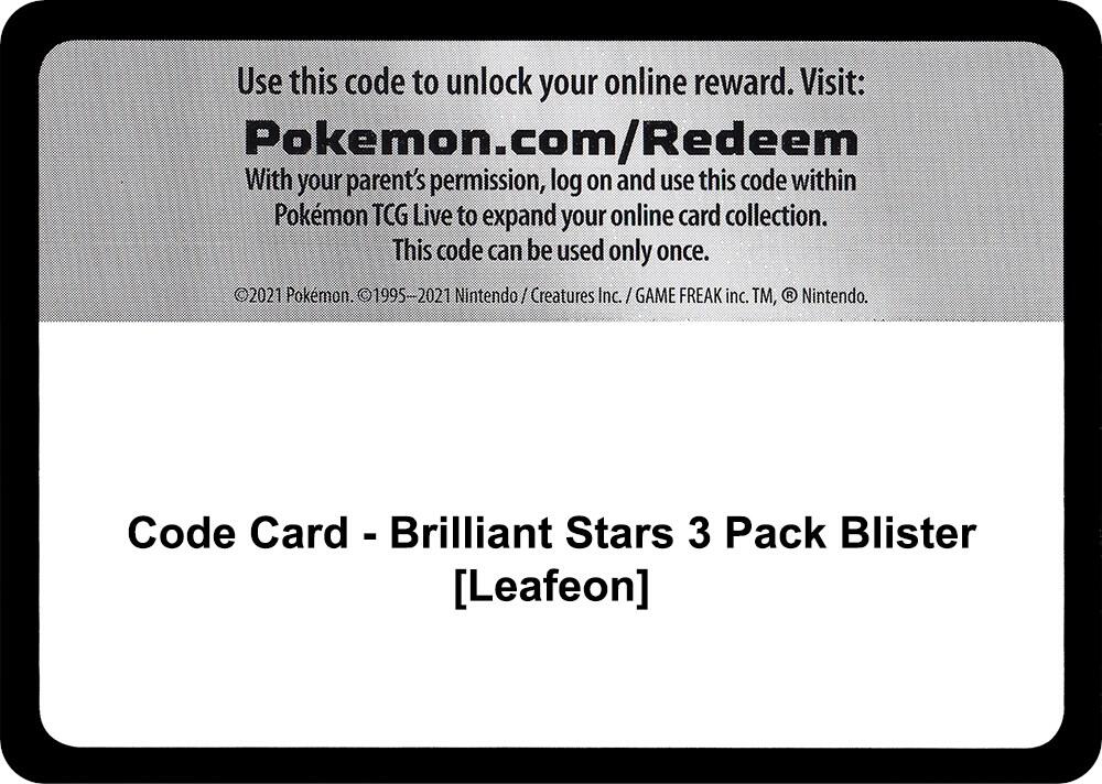 Code Card - Brilliant Stars 3 Pack Blister [Leafeon] [SWSH09: Brilliant Stars]