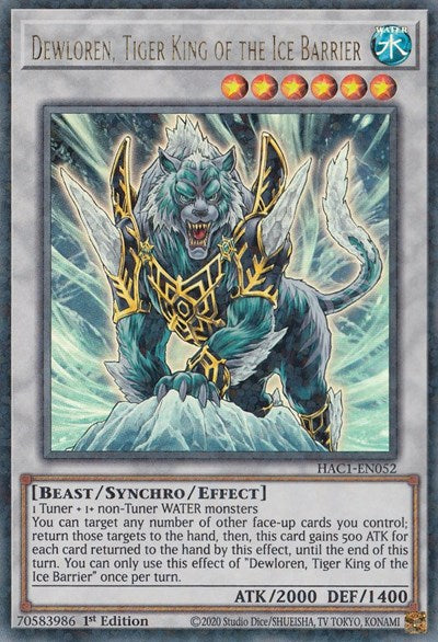 Dewloren, Tiger King of the Ice Barrier (Duel Terminal) (HAC1-EN052) [Hidden Arsenal: Chapter 1]