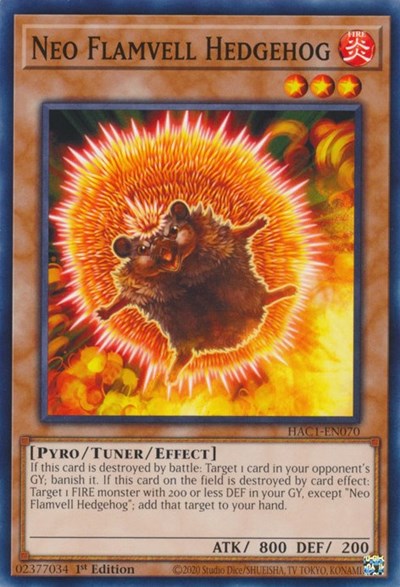 Neo Flamvell Hedgehog (HAC1-EN070) [Hidden Arsenal: Chapter 1]