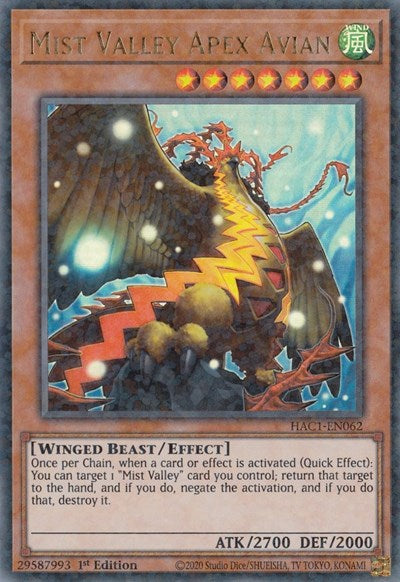 Mist Valley Apex Avian (Duel Terminal) (HAC1-EN062) [Hidden Arsenal: Chapter 1]
