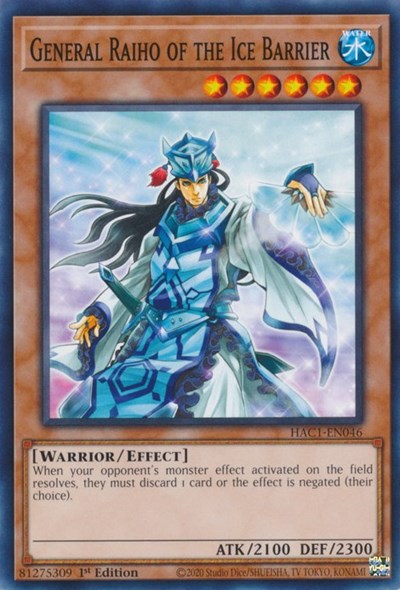 General Raiho of the Ice Barrier (HAC1-EN046) [Hidden Arsenal: Chapter 1]