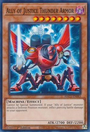 Ally of Justice Thunder Armor (HAC1-EN083) - Hidden Arsenal: Chapter 1 1st Edition
