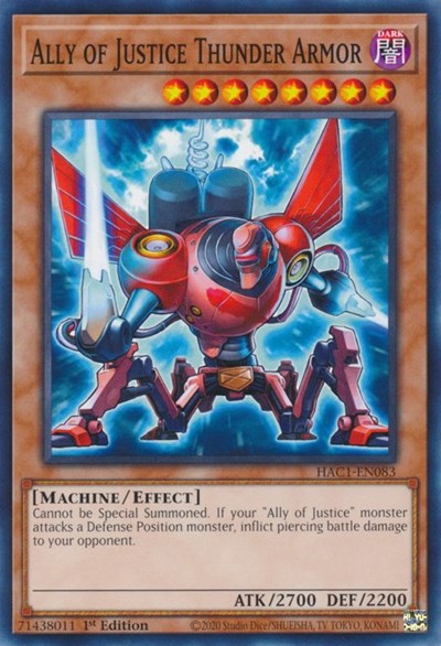 Ally of Justice Thunder Armor (HAC1-EN083) [Hidden Arsenal: Chapter 1]