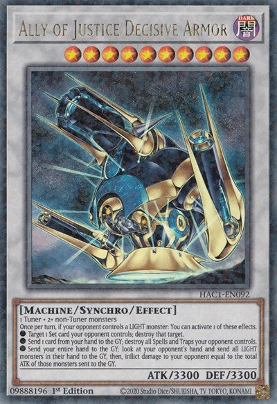 Ally of Justice Decisive Armor (Duel Terminal) (HAC1-EN092) [Hidden Arsenal: Chapter 1]
