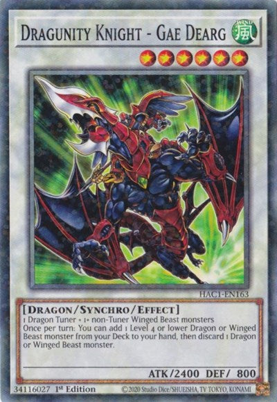 Dragunity Knight - Gae Dearg (Duel Terminal) (HAC1-EN163) [Hidden Arsenal: Chapter 1]