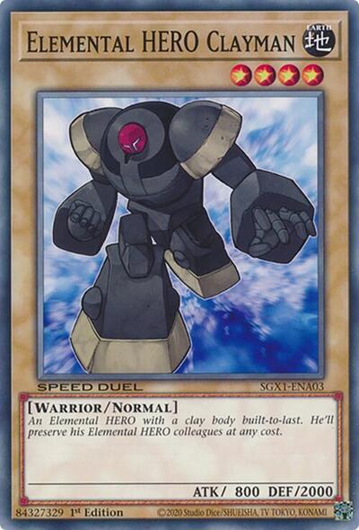 Elemental HERO Clayman (SGX1-ENA03) [Speed Duel GX: Duel Academy Box]