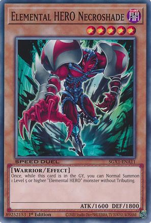 Elemental HERO Necroshade (SGX1-ENA11) - Speed Duel GX: Duel Academy Box 1st Edition