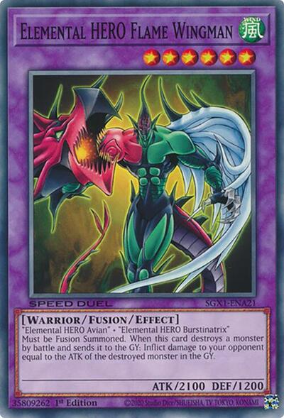 Elemental HERO Flame Wingman (SGX1-ENA21) [Speed Duel GX: Duel Academy Box]