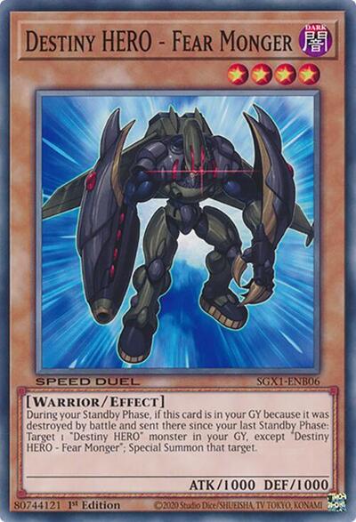 Destiny HERO - Fear Monger (SGX1-ENB06) [Speed Duel GX: Duel Academy Box]