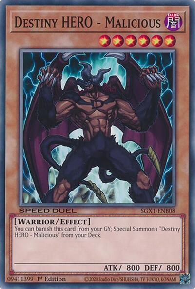 Destiny HERO - Malicious (SGX1-ENB08) [Speed Duel GX: Duel Academy Box]