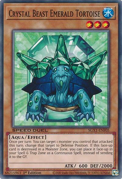 Crystal Beast Emerald Tortoise (SGX1-ENF05) [Speed Duel GX: Duel Academy Box]
