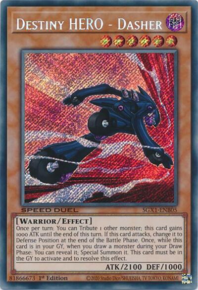 Destiny HERO - Dasher (Secret Rare) (SGX1-ENB05) [Speed Duel GX: Duel Academy Box]