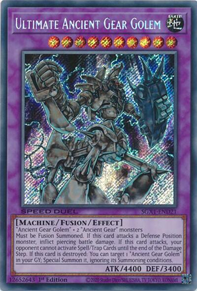 Ultimate Ancient Gear Golem (Secret Rare) (SGX1-END21) [Speed Duel GX: Duel Academy Box]