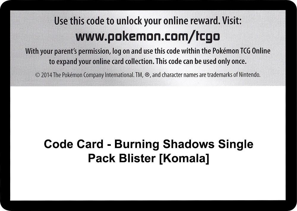 Code Card - Burning Shadows Single Pack Blister [Komala] [SM - Burning Shadows]